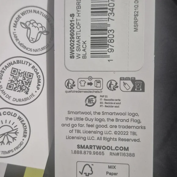 Smartwool Black Smartloft Womens Hybrid Vest. Small NWT - Picture 6 of 10